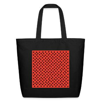 Watermelon Seeds Pattern - Eco-Friendly Cotton Tote - black - Front