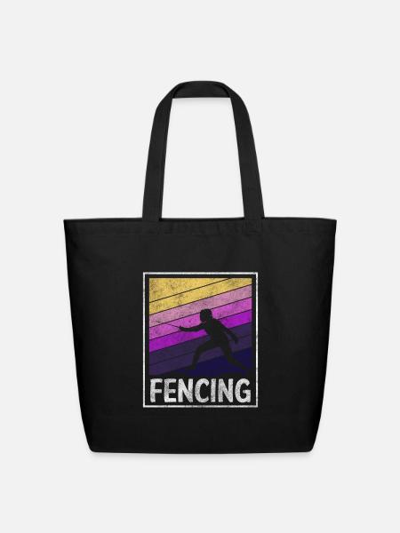 Fencing Sport Sport Fencing - Eco-Friendly Cotton Tote - black