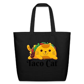 Cute Cat Taco Cat Funny Cat - Eco-Friendly Cotton Tote - black - Front