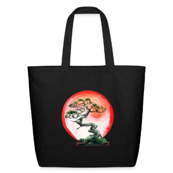 Bonsai Sunset - Eco-Friendly Cotton Tote - black - Front