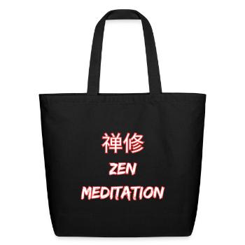 zen meditation - Eco-Friendly Cotton Tote - black - Front