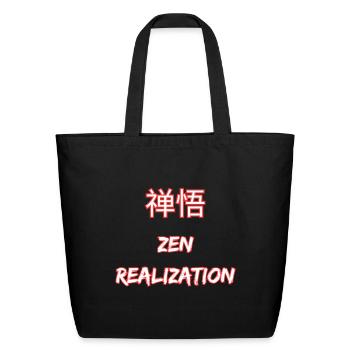 zen realization - Eco-Friendly Cotton Tote - black - Front