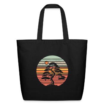 Bonsai Tree - Eco-Friendly Cotton Tote - black - Front