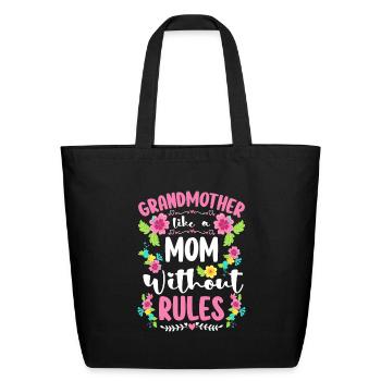 Grandparents Birth - Eco-Friendly Cotton Tote - black - Front