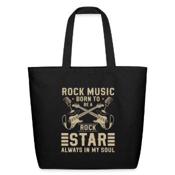 Rock Hard Rock Guitar Rockabilly - Eco-Friendly Cotton Tote - black - Front