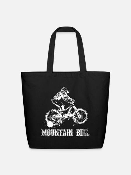 Mountain Bike - Eco-Friendly Cotton Tote - black