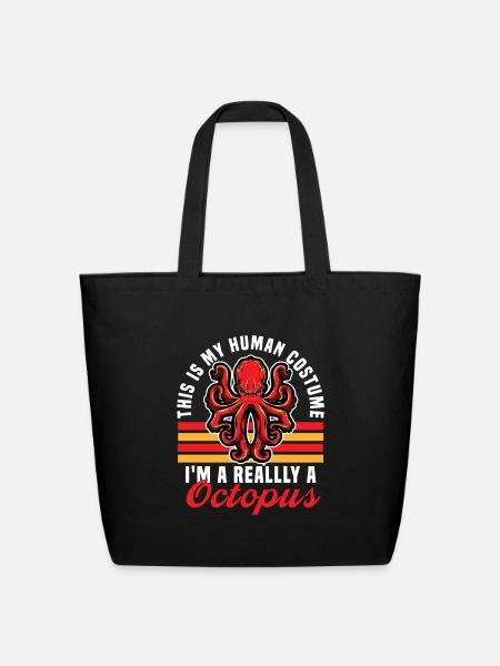 octopus - Eco-Friendly Cotton Tote - black