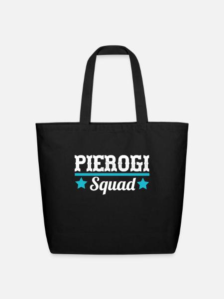 pierogi squad - Eco-Friendly Cotton Tote - black