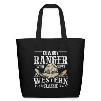 Western Revolver Ranch Cowboy Boots - Eco-Friendly Cotton Tote - black - Front