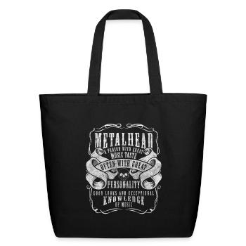 Metal Hard Rock Skull Heavy - Eco-Friendly Cotton Tote - black - Front