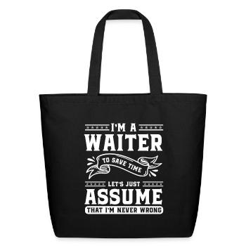 Waiter Bar Gastro - Eco-Friendly Cotton Tote - black - Front