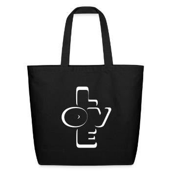love together - Eco-Friendly Cotton Tote - black - Front
