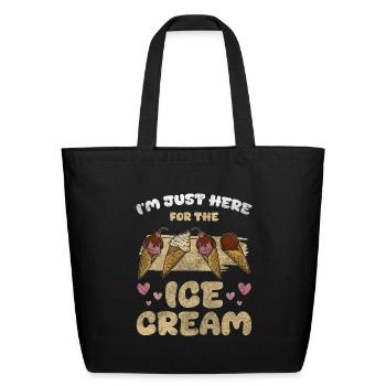 Ice Cream Ice Cream Beach Sweet - Eco-Friendly Cotton Tote - black - Front
