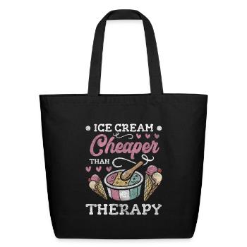 Ice Cream Ice Cream Scoop - Eco-Friendly Cotton Tote - black - Front