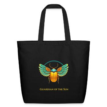 Guardian of the Sun Beetle - Eco-Friendly Cotton Tote - black - Front