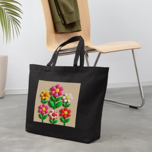 3D Flowers and Butterflies in Amber, Floral Design - Eco-Friendly Cotton Tote