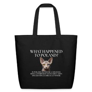 Invasive Alien Cat Meme Design - Eco-Friendly Cotton Tote - black - Front