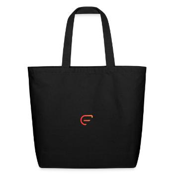 EmberE Gradient E Logo on Black - Eco-Friendly Cotton Tote - black - Front