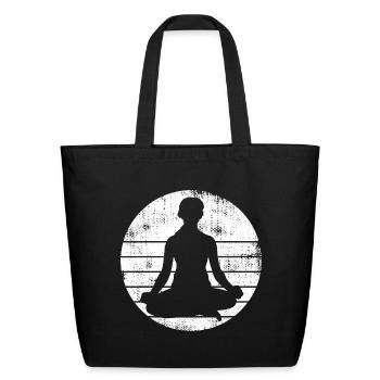 Yogi Sketch - Eco-Friendly Cotton Tote - black - Front