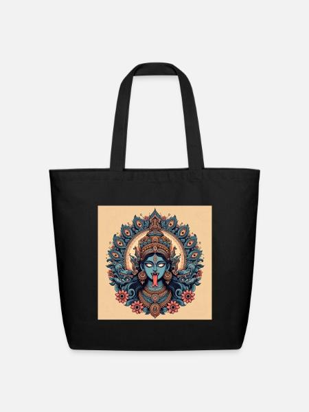 Blue Goddess Kali ma - Eco-Friendly Cotton Tote - black