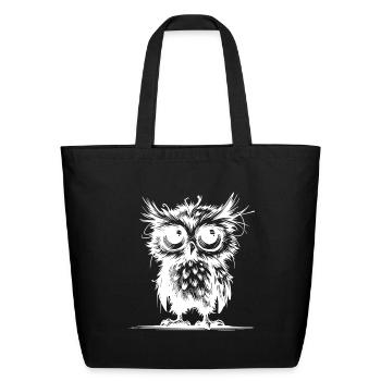 Tired Owls Guardians Of The Forest - Eco-Friendly Cotton Tote - black - Front
