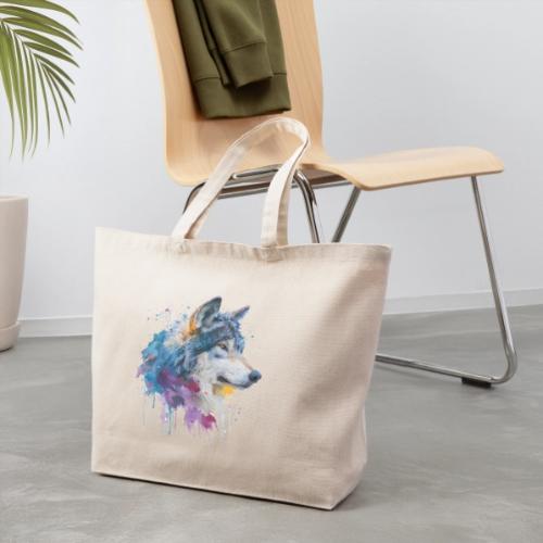 Splash-Art Wolf Head - Eco-Friendly Cotton Tote