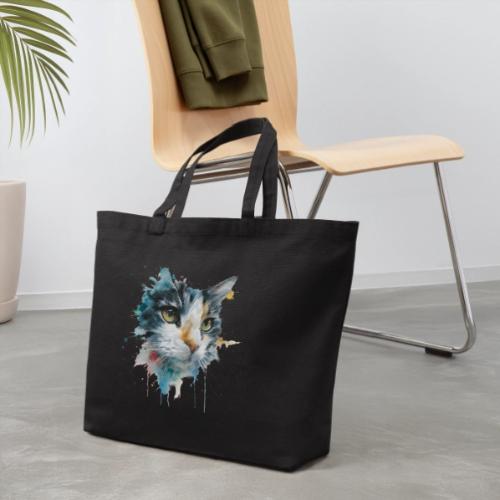 Watercolor cat face - Eco-Friendly Cotton Tote
