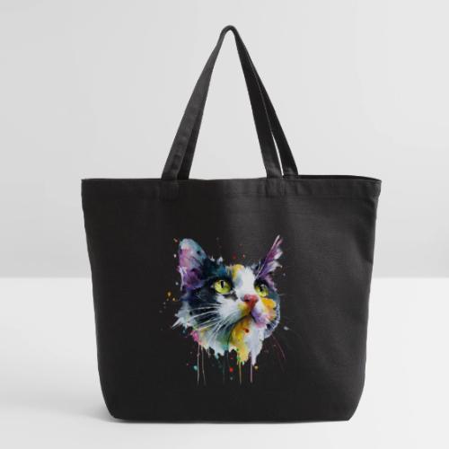 Cat: Painted Purr Expression - Eco-Friendly Cotton Tote