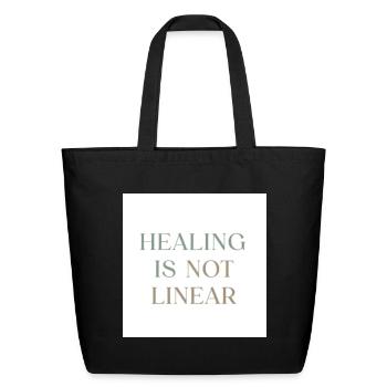 Healing Is Not Linear - Eco-Friendly Cotton Tote - black - Front