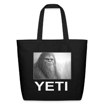 Yeti Portrait - Eco-Friendly Cotton Tote - black - Front