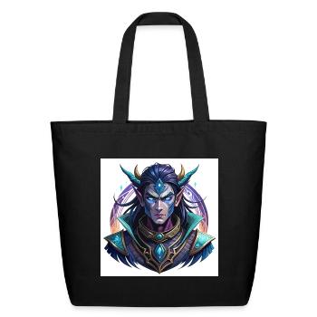 very-beautiful-close-up-portrait-of-a-mythical- - Eco-Friendly Cotton Tote - black - Front