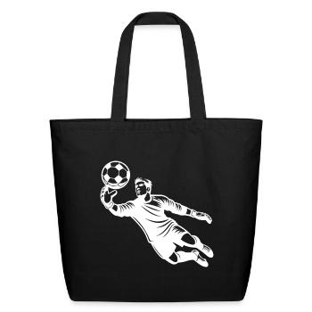 Soccer Goalkeeper Making A Brilliant Save - Eco-Friendly Cotton Tote - black - Front