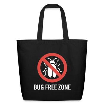 Bug Free Zone Programmer Debugging Humor - Eco-Friendly Cotton Tote - black - Front
