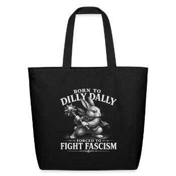  Bunny Fight Fascism - Eco-Friendly Cotton Tote - black - Front