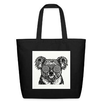 Hypnotic Koala Spiral Glasses - Eco-Friendly Cotton Tote - black - Front