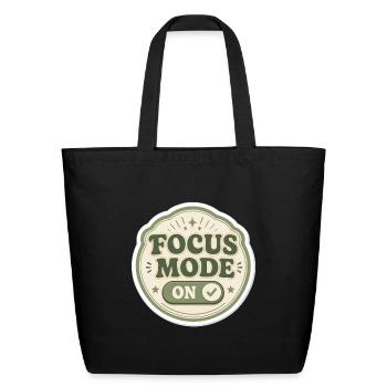  focus mode on retro sticker - Eco-Friendly Cotton Tote - black - Front