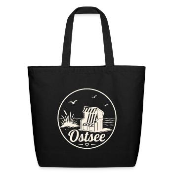 Baltic Sea Hooded Beach Chair Ocean Coast Love - Eco-Friendly Cotton Tote - black - Front
