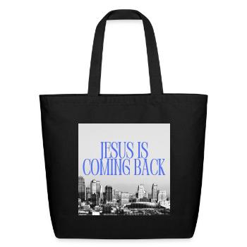 Jesus Is Coming Back Halftone City Skyline Streetw - Eco-Friendly Cotton Tote - black - Front