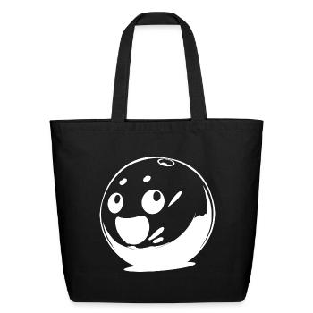 Smiling Bowling Ball - Eco-Friendly Cotton Tote - black - Front