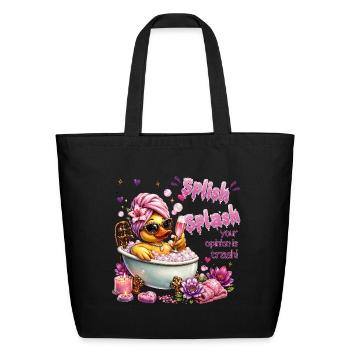 Bubble Bath Diva Duck - Eco-Friendly Cotton Tote - black - Front