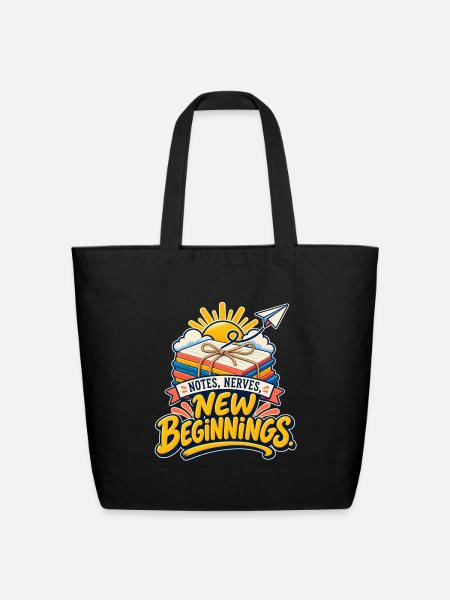New Beginnings: Notes & Books - Eco-Friendly Cotton Tote - black