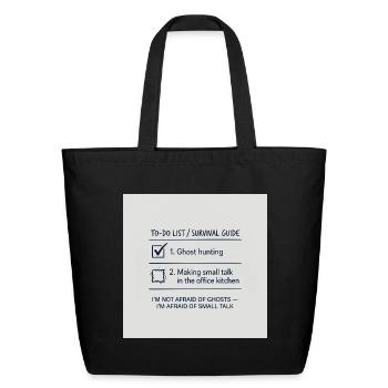 Halloween Small Talk Scarier Than Ghosts Introvert - Eco-Friendly Cotton Tote - black - Front