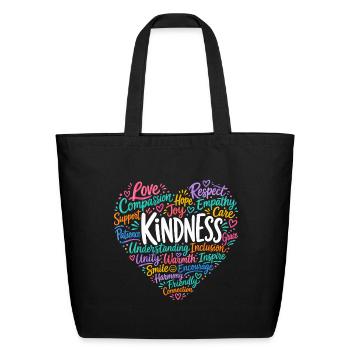 Kindness compassion empathy and respect - Eco-Friendly Cotton Tote - black - Front