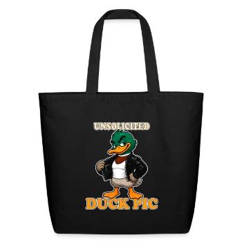 Unsolicited Duck Pic | Funny Mallard Duck Pun - Eco-Friendly Cotton Tote - black - Front