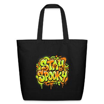 Stay Spooky Graffiti Glow - Eco-Friendly Cotton Tote - black - Front
