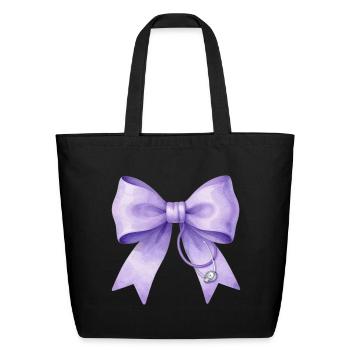 Cute Medical Ribbon Bow - Eco-Friendly Cotton Tote - black - Front