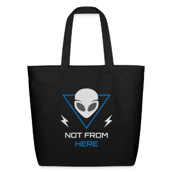Not From Here Introvert Alien  - Eco-Friendly Cotton Tote - black - Front