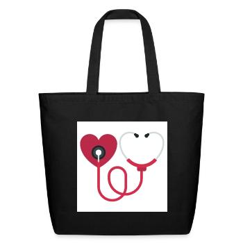 Cute Stethoscope Nurse Life Heart - Eco-Friendly Cotton Tote - black - Front