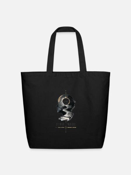 Discipline Mind Path Portrait - Eco-Friendly Cotton Tote - black