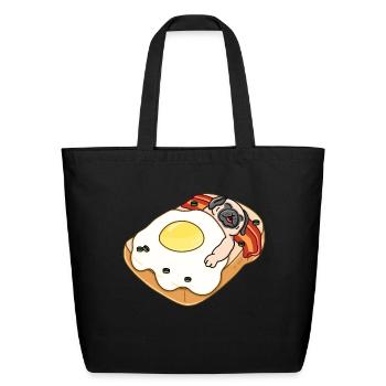 Sleeping Pug - Eco-Friendly Cotton Tote - black - Front